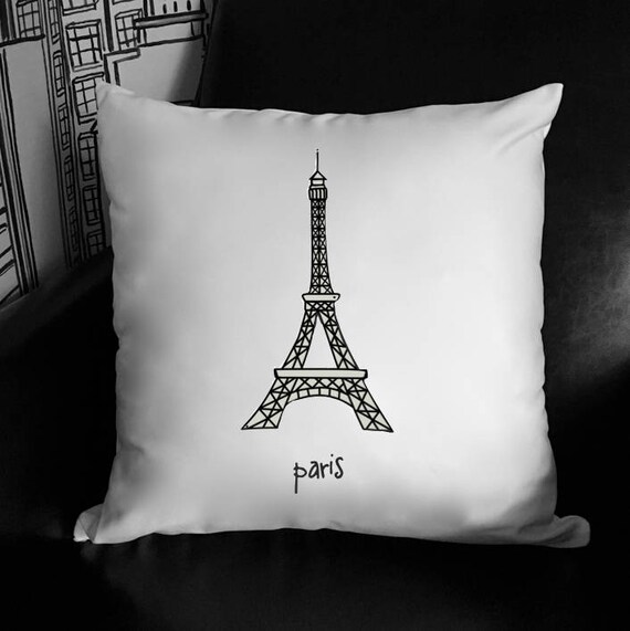eiffel tower throw pillow