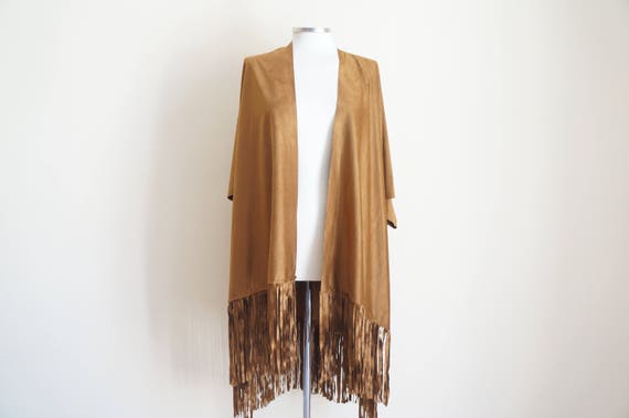 Vintage 1970s Faux Suede Cape