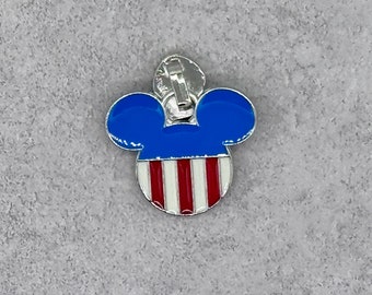 Patriotic Mr Mouse #5 Rainbow Zipper Pull