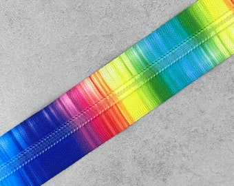 Rainbow Stripe Printed Zipper Tape with Nylon Teeth #5 - 3 yards