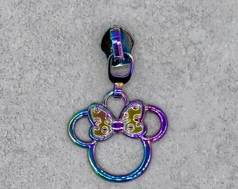Ms Mouse #5 Rainbow Zipper Pull