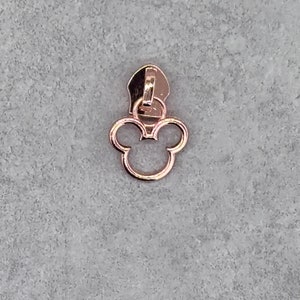 Mouse Head #5 Rose Gold Zipper Pull