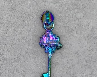 Wizarding Key #5 Rainbow Zipper Pull