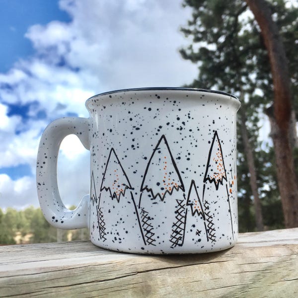 Mountain Mornings Mug - camping campfire sunrise hiking wilderness