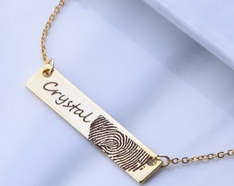 Mother's Day Gifts Personalized Gifts For Her Fingerprint Jewelry Memorial Gift, Loss of Loved One Gift, Best Friend Gift Necklace