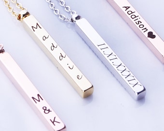 Personalized Gift For Women Personalized Gifts For Mom Engraved Necklace, Name Necklace, Personalized Jewelry Roman Numeral Necklace