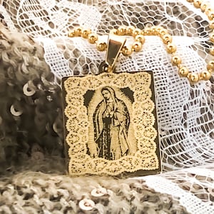 Vierge Marie Guadalupe Collier Notre Dame de Guadalupe Collier Bijoux catholiques Cadeaux Virgen de Guadalupe Collier Madonna Collier