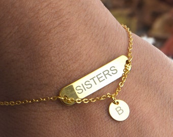 Custom Sister Name Bracelet Sister Birthday Gifts Family Bracelet Mother's Bracelet Auntie Gifts Engraved Bracelet Personalized Gifts