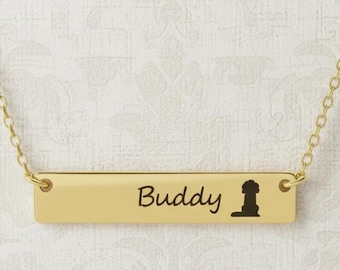 Personalised Pet Name Necklace, Custom Paw Print, Pet Memorial Gift