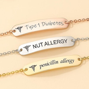 Medical Alert Bracelet Women Medical Id Bracelet Women Autism Bracelet for Kids Diabetic Bracelet Medical Jewelry