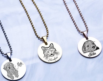 Your Pet Photo Engraved, Pet Memorial Gift, Pet Photo Necklace, Animal Photo Necklace, Animal Memorial Gift, Personalized Animal Lover Gift