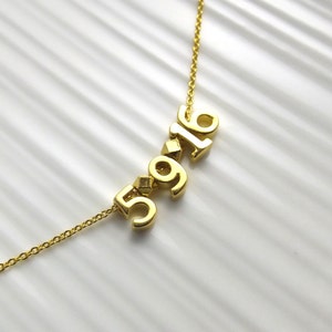 Gold Wedding Date Necklace • Bridal Necklace  • Personalized Wedding Gift • Valentines Day Gift • Wife Gift • Expectant Mother Gift