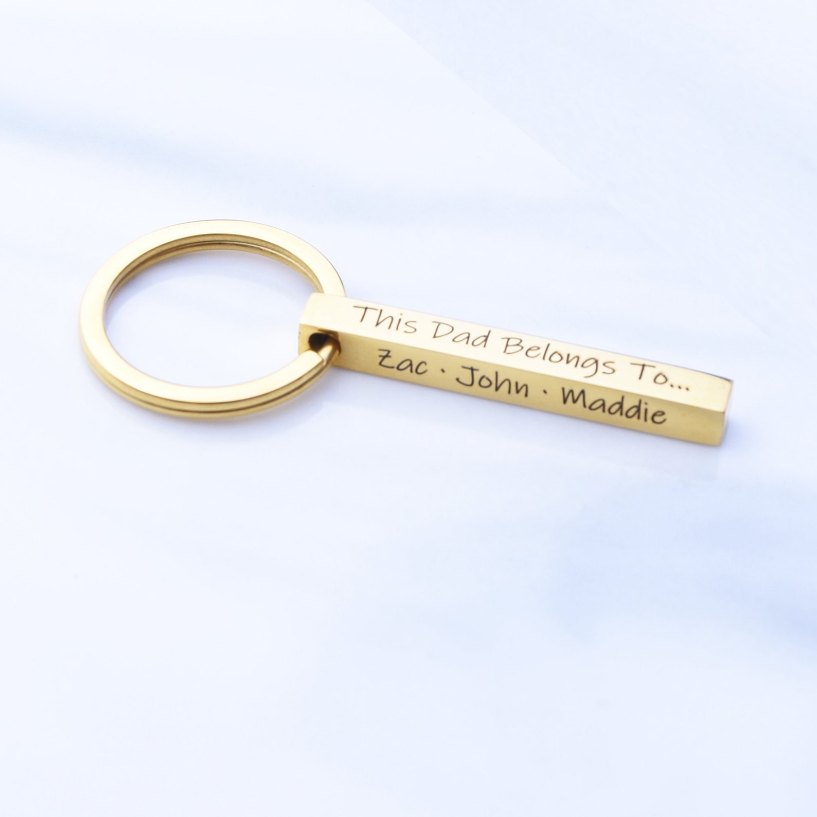Personalized Dad Key Chain Gifts for Dad Engraved Stick Key Etsy