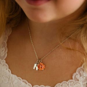 Personalized Flower Girl Necklace•Personalized Flower Girl Gift • Flower Girl Jewely• Children&#39;s Initial Necklace•Personalized Necklace Kids