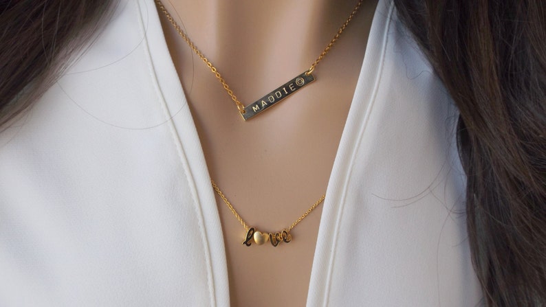 Gifts for Her Love Necklace Love Jewelry Valentines Gifts Silver Rose Gold Gold Necklace Teen Gift Lovers Necklace Heart Necklace