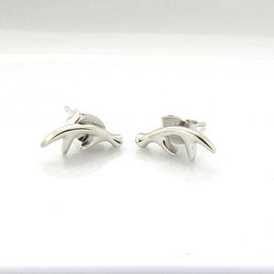 Sterling Silver Antler Stud Earrings, Deer Jewelry