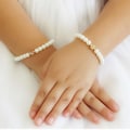 Personalized flower girl bracelet lowercase initial , personalized pearl bracelet, flower girl gift jewelry, wedding jewelry for kids