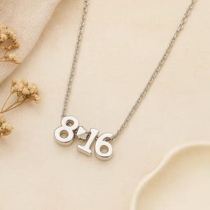 Silver date necklace- wedding date necklace anniversary gift bridesmaid gift wedding date jewelry gifts for her valentine wife girlfriend