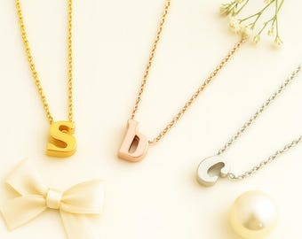 Initial choker rose gold silver or gold dainty letter choker minimal delicate lowercase initial necklace teen gift best friend birthday gift