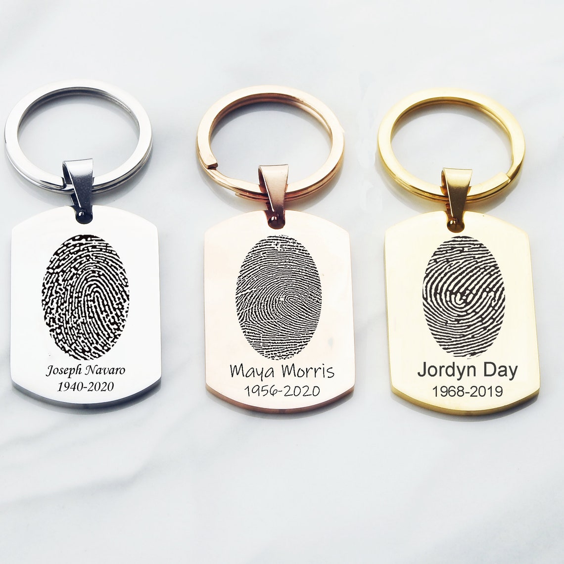 Fingerprint key chain memorial gift actual finger print key Etsy
