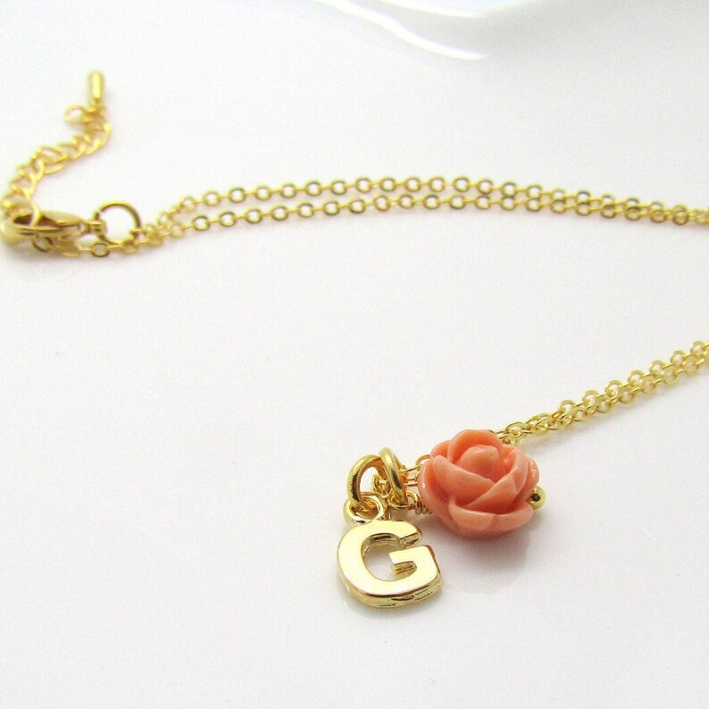 Children's gold initial necklace-personalized flower girl necklace-gold flower girl necklace-flower girl jewelry-flower girl gift-niece gift image 3