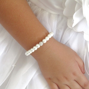 Flower Girl Gift, Baby Child Infant Bracelet Jewelry, Children's Pearl Bracelet, Flower Girl Jewelry,Wedding Jewellery,Flower Girl Keepsake
