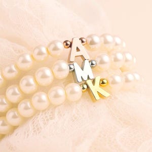 Pulsera con inicial mayúscula para niña de las flores, regalo para niña de las flores, pulsera elástica personalizada para bebé, niño pequeño