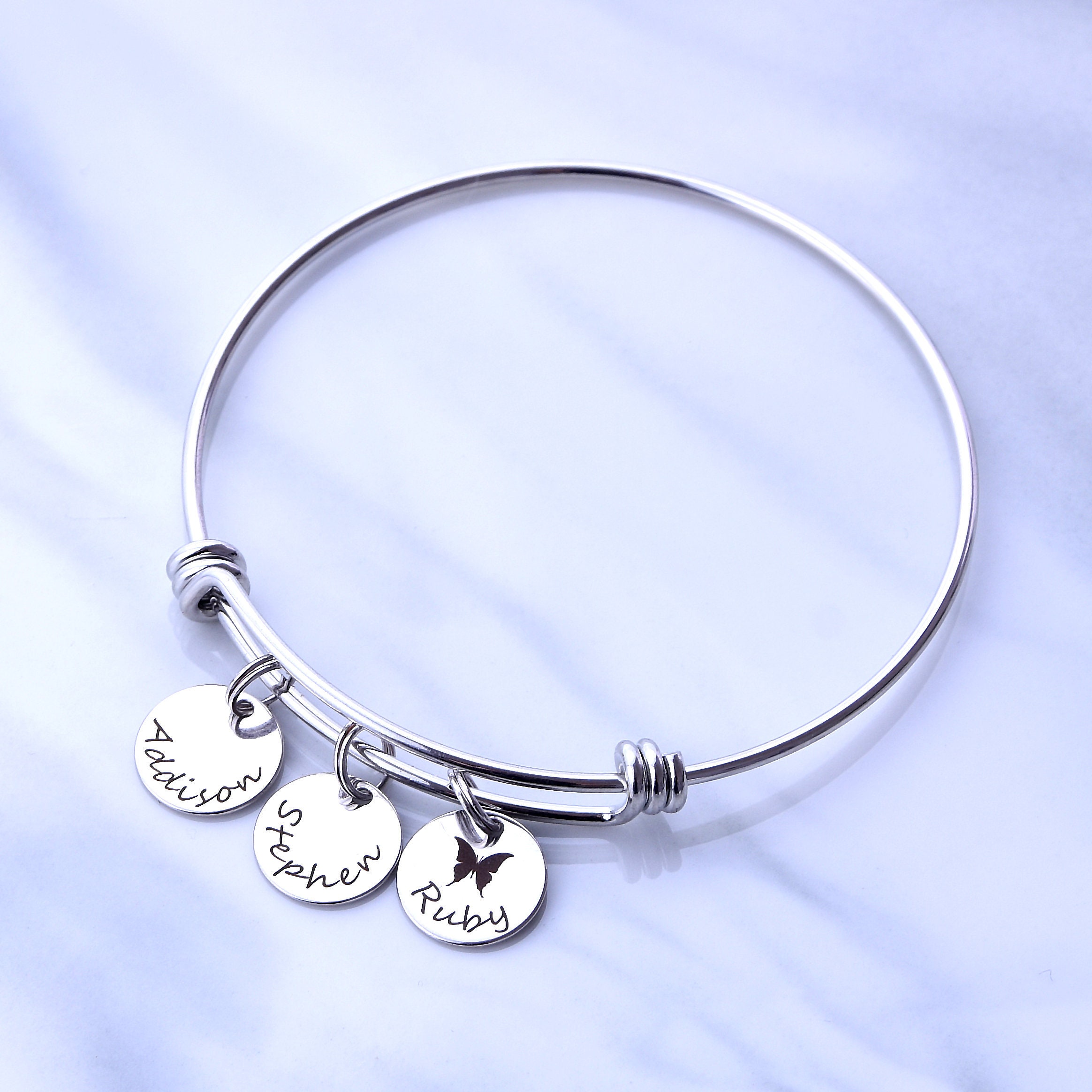 Bangle Bracelet Personalized Name Mother's Day Birthday Gifts Jewelry Catherine v01 Bangle Bracelet Personalized Name Mother's Day Birthday Gifts Jewelry Catherine v01
