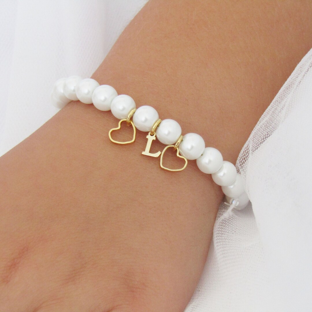 Gold Personalized Flower Girl Bracelet, Flower Girl Gift, Kids Jewelry, Wedding Jewelry ,toddler