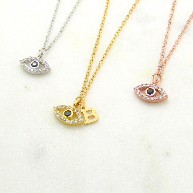 Evil Eye and Initial Choker-Personalized Evil Eye Necklace-Evil Eye Jewelry-Personalized Chokers-Women/'s Necklaces Gifts For Her-Lucky Eye