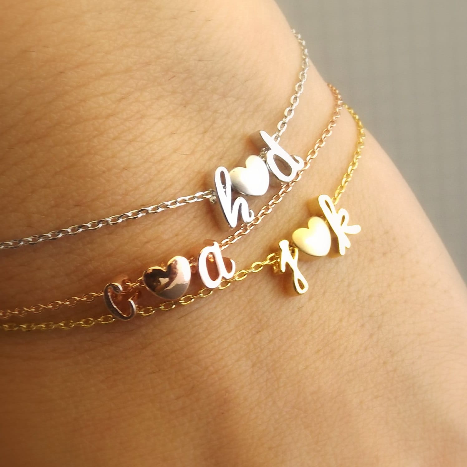 Personalized Name Bracelet - 16K Gold, Silver and Rose Gold Plated Silver / 03