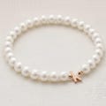 Flower Girl Initial Pearl Bracelet, Personalised Kids Gift - Grace (Rose Gold)