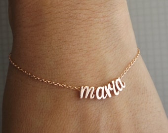 Silver, rose gold or gold plated custom name bracelet, initial bracelet, name jewelry, initial jewelry, women's bracelet ,personalized gifts