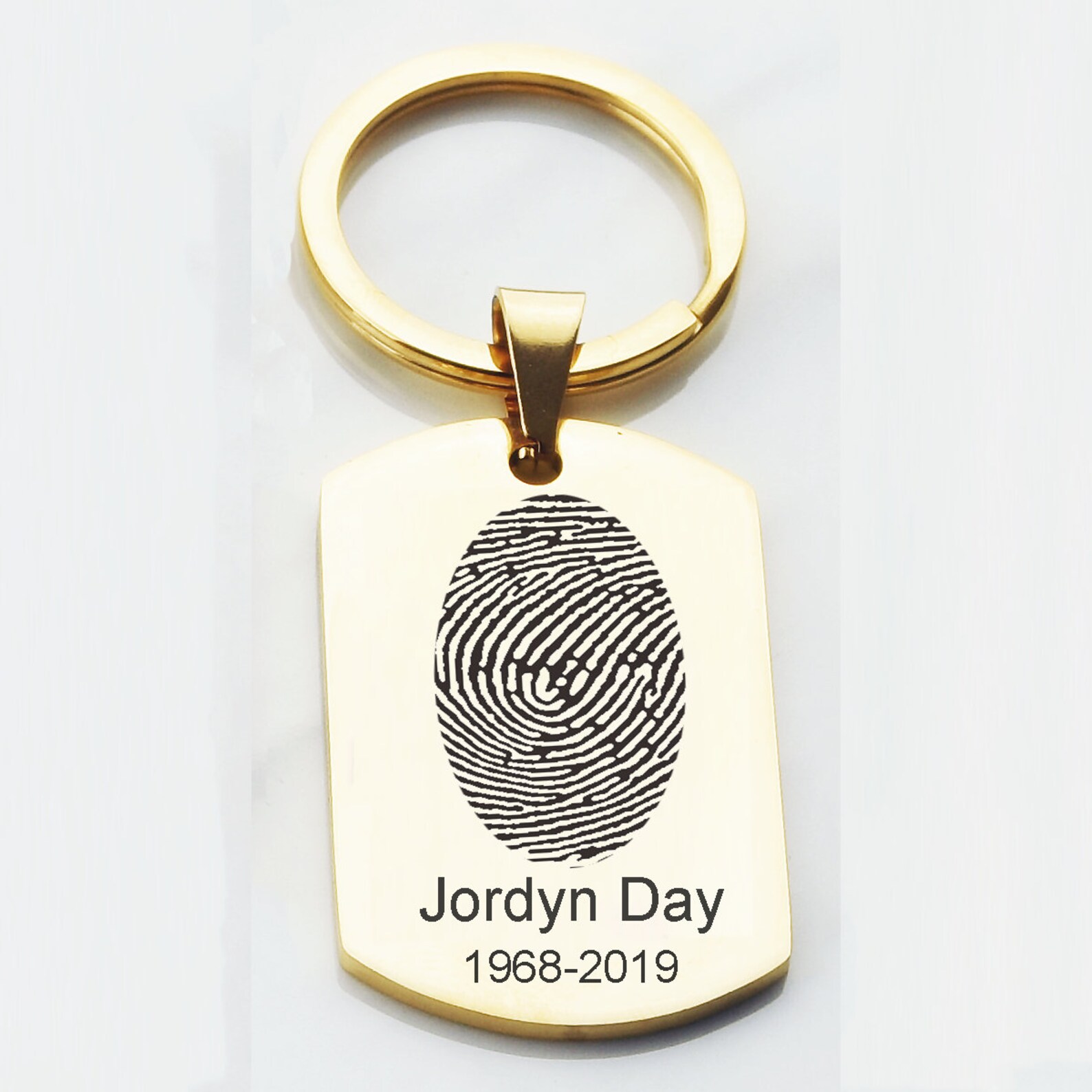 Fingerprint Key Chain Memorial Gift Actual Finger Print Key Etsy