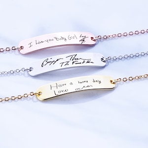 Pulsera de escritura a mano real, pulsera de firma de escritura a mano de sus hijos, joyería de escritura a mano personalizada, regalo de mamá personalizado, regalos para ella