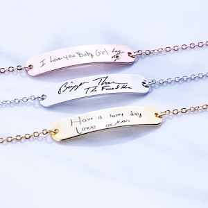 Actual Handwriting Bracelet, Your Kids handwriting Signature Bracelet Custom Handwriting Jewelry Personalized Mom Gift Gifts For Her