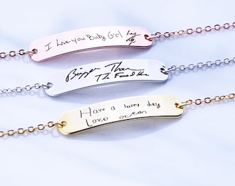 Actual Handwriting Bracelet, Your Kids handwriting Signature Bracelet Custom Handwriting Jewelry Personalized Mom Gift Gifts For Her