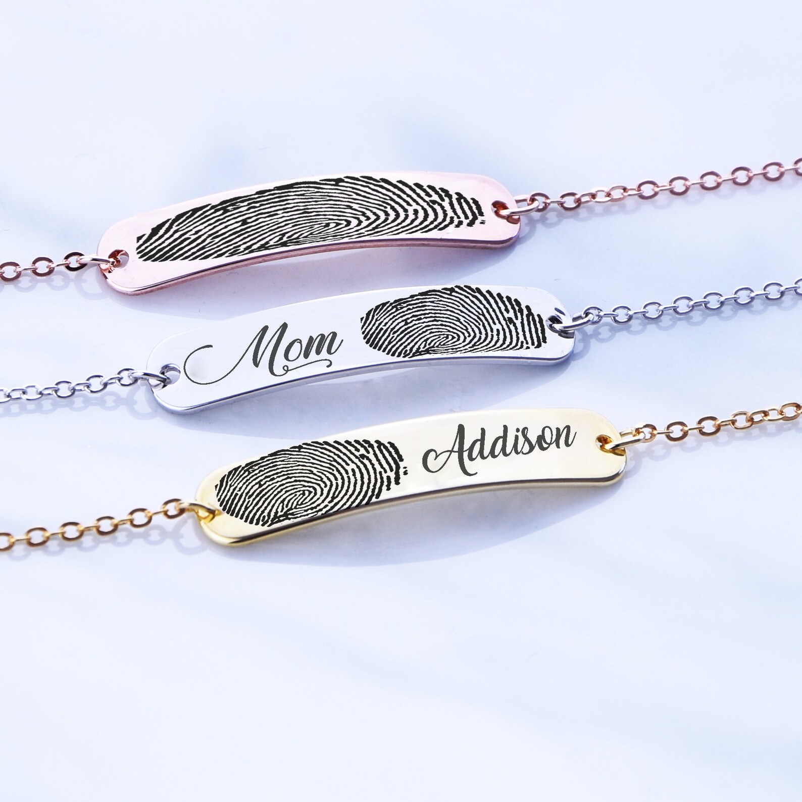Personalized Fingerprint Bracelet Gifts for Her Finger Print Etsy