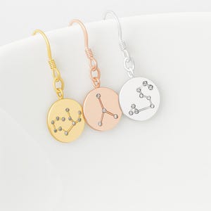 Zodiac Constellations Earrings-Gifts For Her Birthday Gifts- Silver Rose Gold or Gold-Star Sign Earrings- Constellation Jewellery