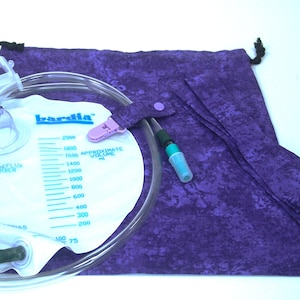 Handmade Catheter Bag Cover Set for 2000 ml, with Tube Cover, drawstring, Urine Bag Cover, tube clip, unlined bag cover,