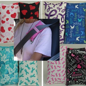 Cancer ribbons, chemo port pillow, cancer port pillow gift, Seat belt Pillow, Ovarian Cancer, Pacemaker Pillow