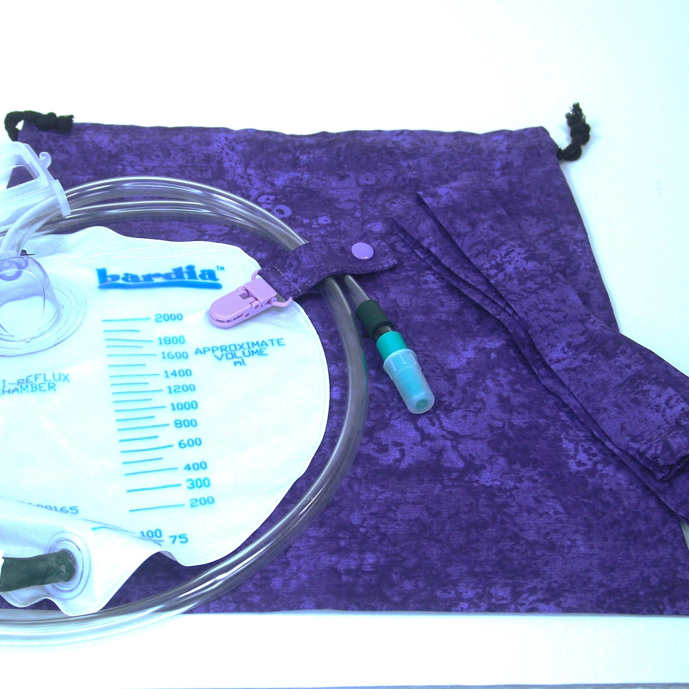 Handmade Catheter Bag Cover Set for 2000 ml, with Tube Cover, drawstring, Urine Bag Cover, tube clip, unlined bag cover,