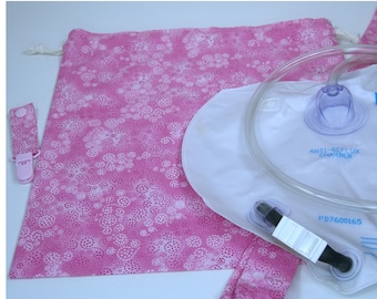 2000 ml Cover Urine Bag Cover, tube cover and tube clip, Urostomy pouches cover, unlined, drawstring, catheter bag holder, spirally dots