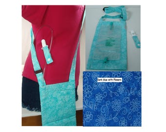 Nephrostomy cross body bag cover, kidney drainage bag cover, medical drainage bag covers, Foly cover, 1 tube clip, 2 sizes, fabrics prints,