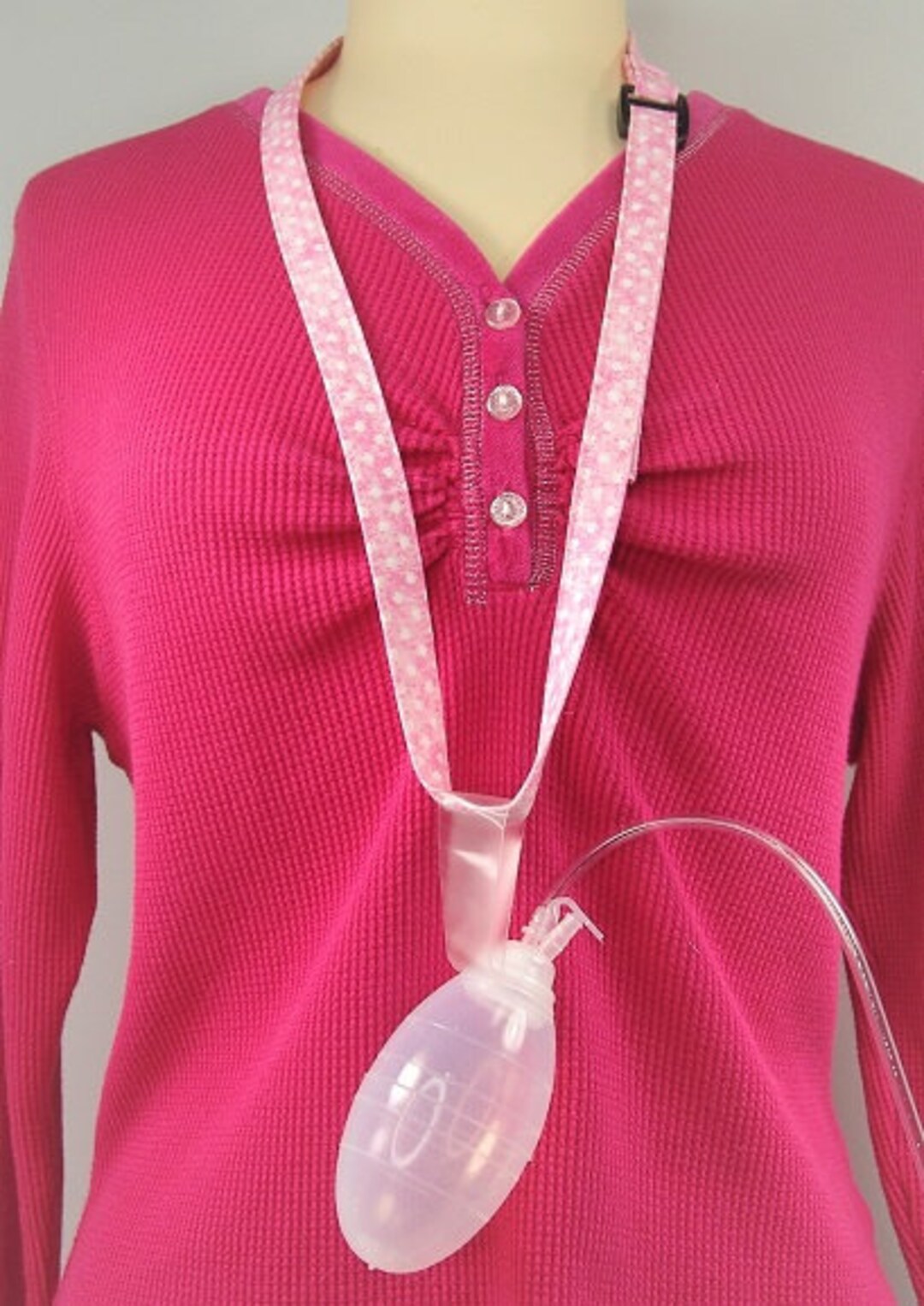 Shower Drain Bulb Lanyard, Optional Tube Clip, Mastectomy, Breast