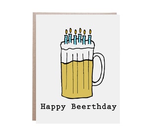 Beer Birthday Card Etsy Beer Birthday Card Etsy