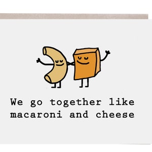 Tarjeta de macarrones con queso, macarrones con queso, tarjeta de amor, tarjeta de amistad