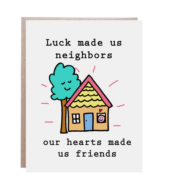 Neighbor Card, Thank You Neighbor, Neighbor Moving Card, Neighbour Card