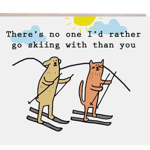 Skiing Card, Friend Card, Ski Card