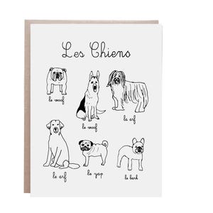 Les Chiens-kaart, hondenkaart, hond, hondenmoederkaart